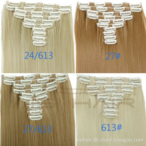Low Moq synthetic easy clips hair extensions